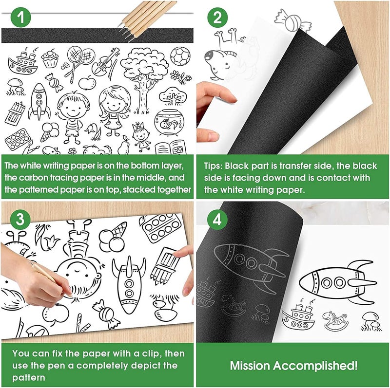 psler Red Carbon Paper for Tracing Graphite Transfer-Paper - 30 Pcs Red Graphite Paper for Tracing Drawing Patterns on Wood Projects Canvas Fabric Artist Lettering Sketch Drawing A4 Size 8.5 X 11 Inch - Image 4
